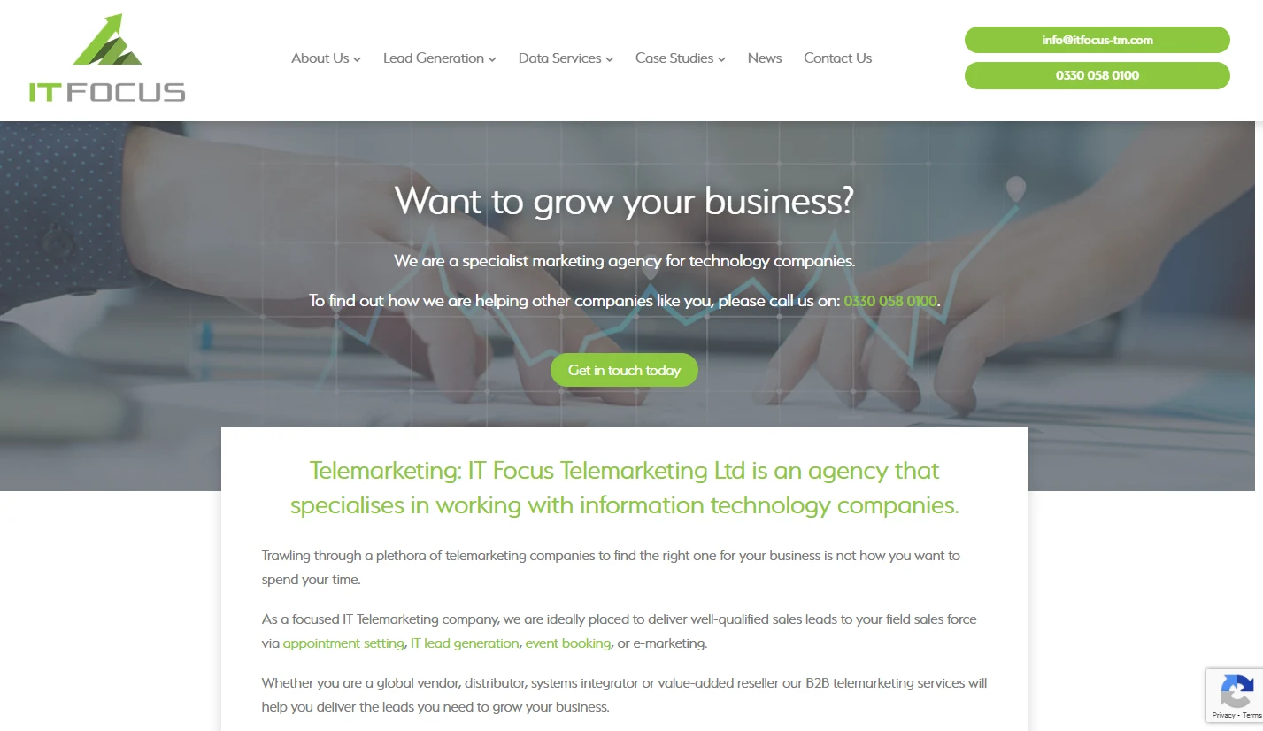 IT Focus Telemarketing Ltd homepage