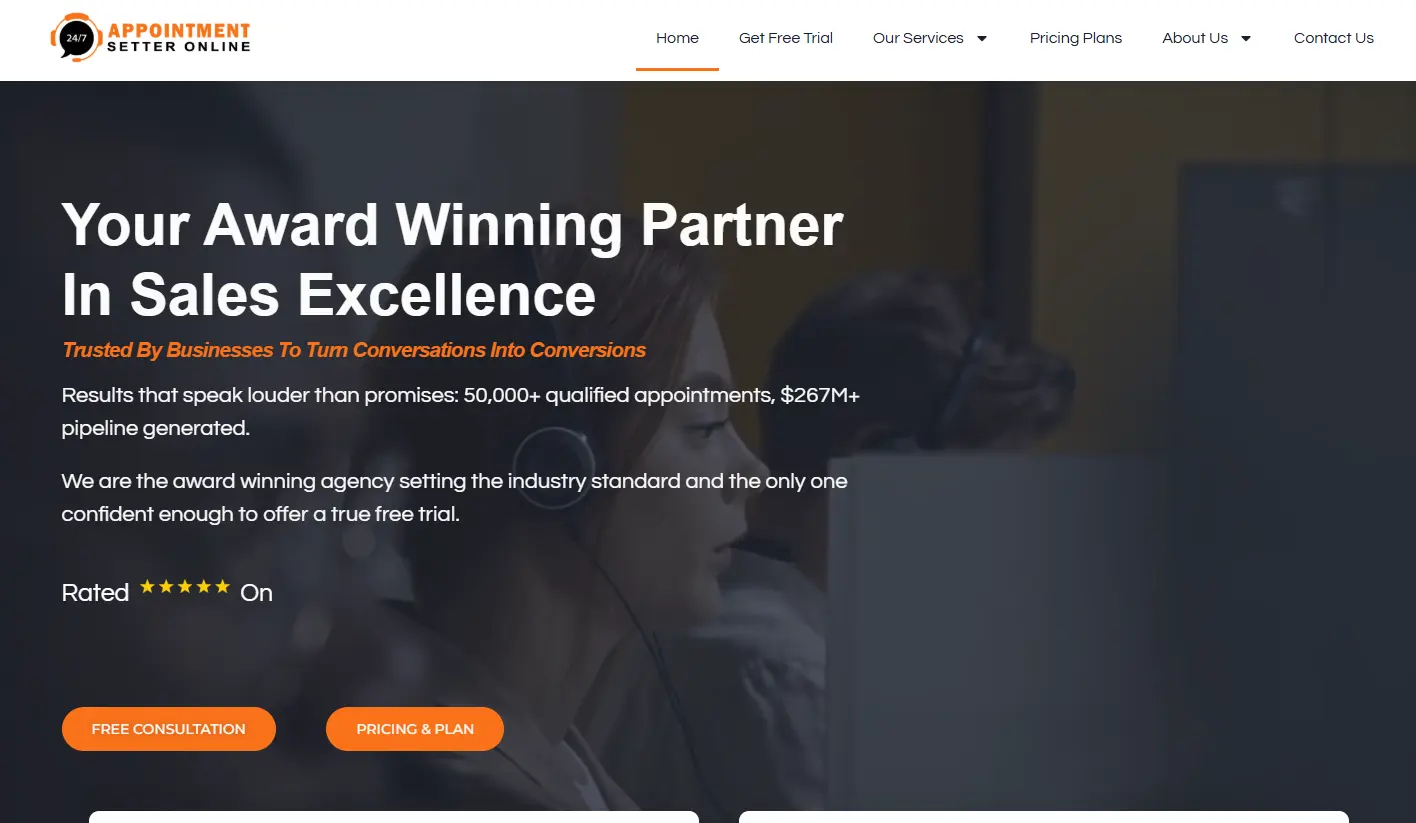 Appointment Setter Online homepage