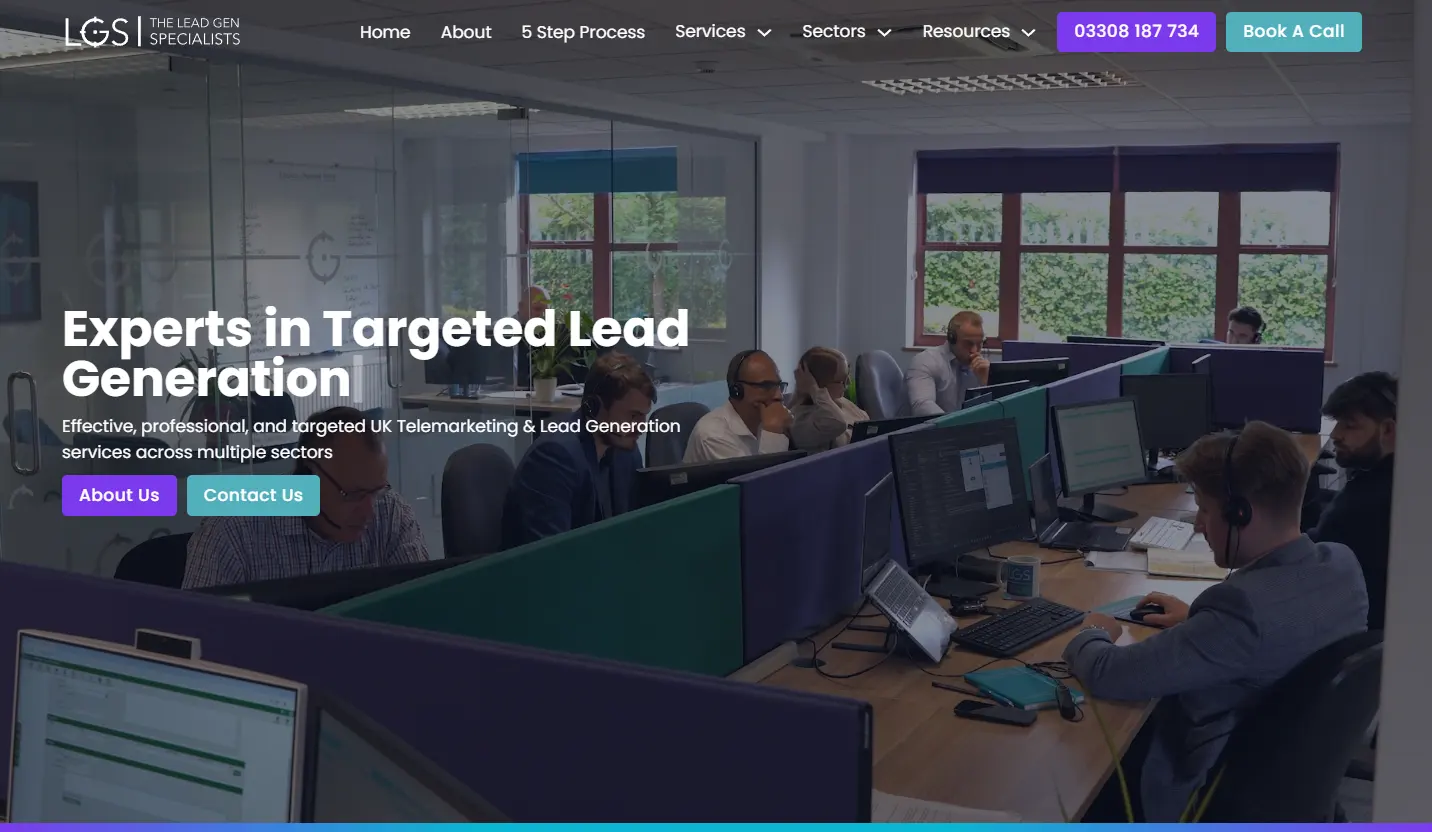 Lead Gen Specialists homepage